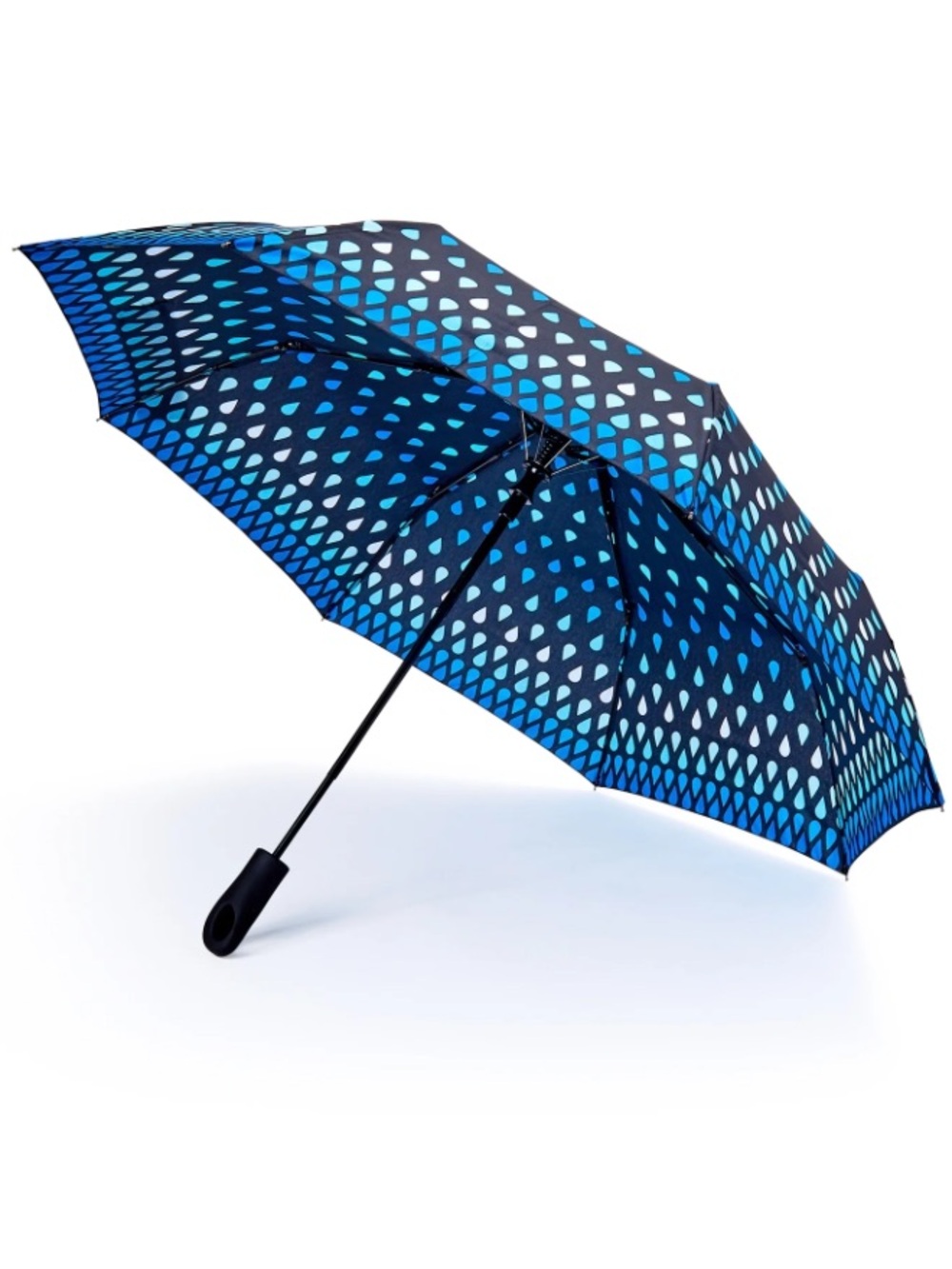 Misty Harbor Black Blue Raindrop 42” Canopy Automatic Open Umbrella
